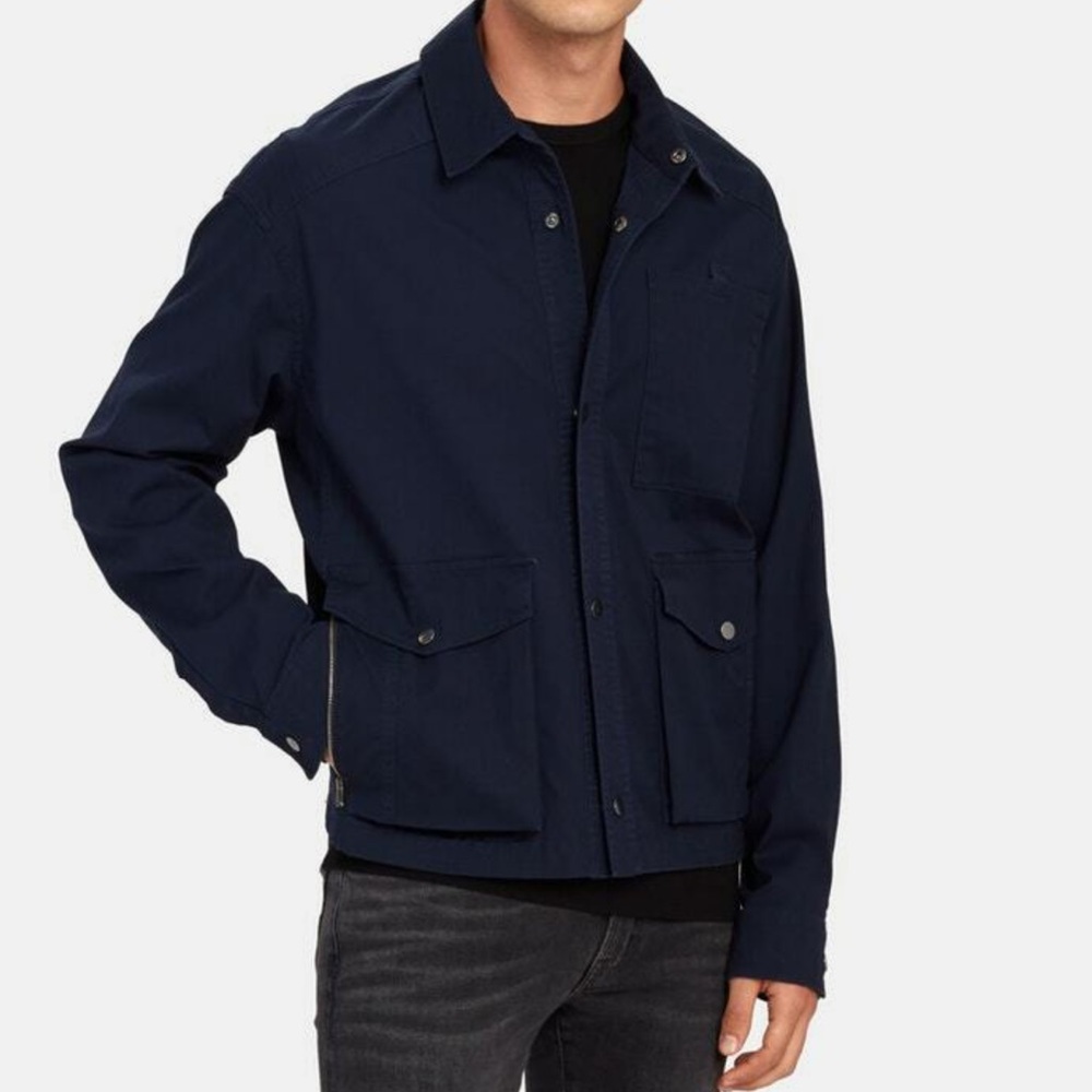 NWT ATM ANTHONY THOMAS MELILLO COTTON CLOTH UTILITY MIDNIGHT BLUE JACKET